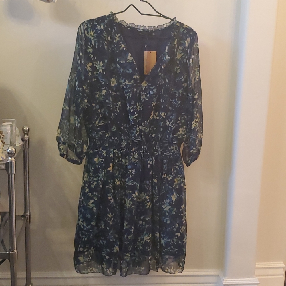 Paradigma Navy print dress.